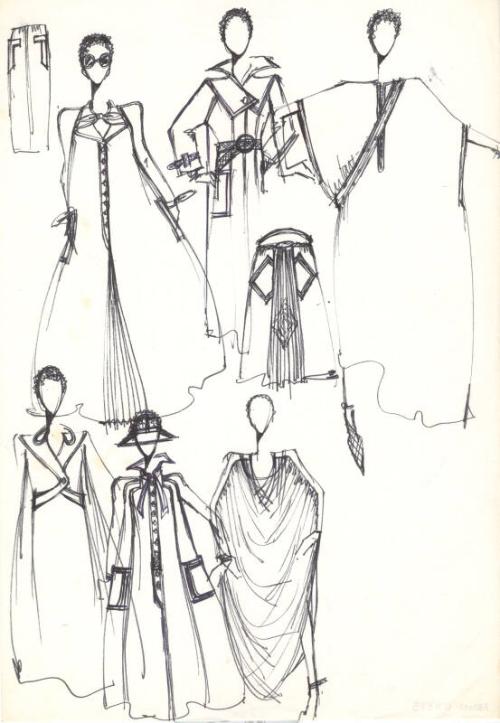 Drawing of Coats and Dresses