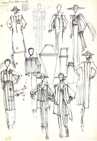 Drawing of Dresses and Jackets