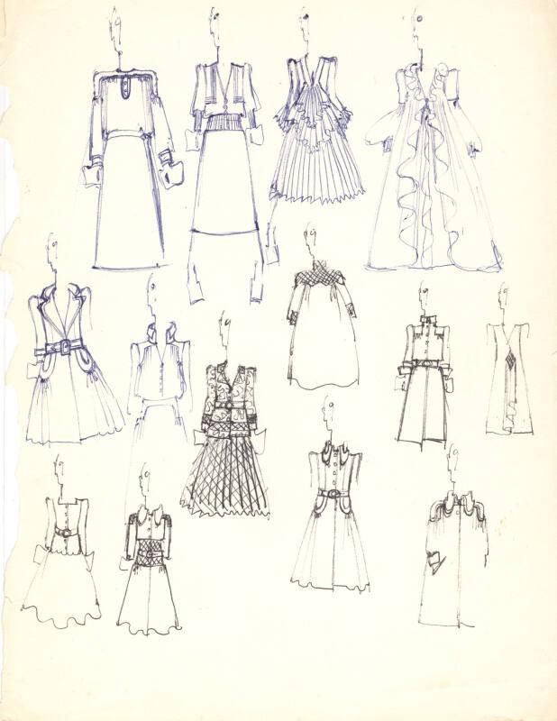 Multidrawing of Dresses and Suits