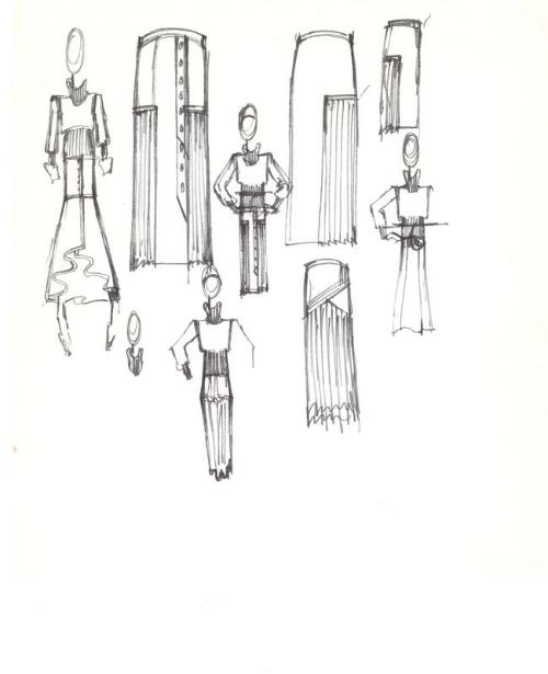 Multidrawing of Jumper and Skirt Suits