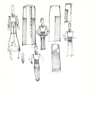 Multidrawing of Jumper and Skirt Suits