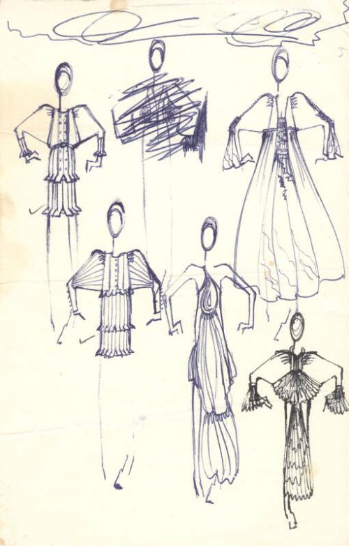 Drawing of Dresses and Suits