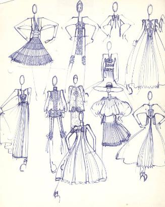 Multidrawing of Dresses and Suits