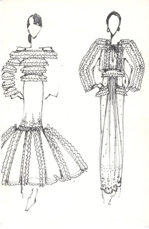 Drawing of Frilled Outfits