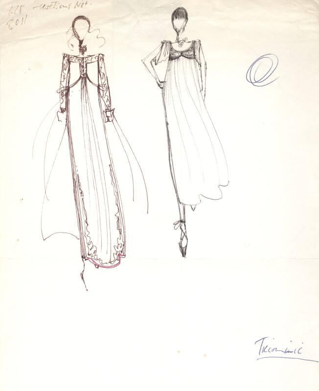 Drawing of Evening Dresses