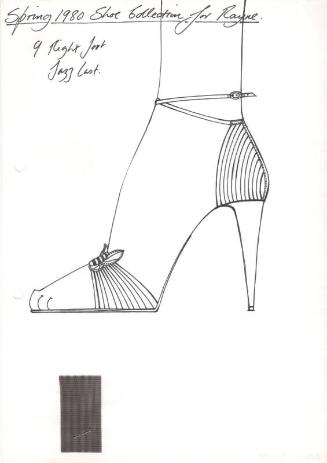 Drawing of Sandal with Bee Motif for Spring 1980 Collection