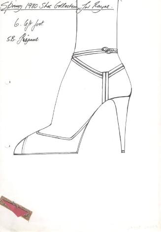 Drawing of Shoe with Two Buckles for Spring 1980 Collection
