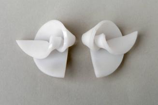 Pair Of White Perspex Ear Clips by Alison Campbell