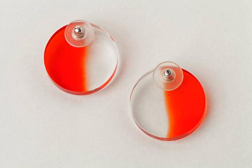 Pair of Acrylic Earrings by Caroline Broadhead and Nuala Jamieson