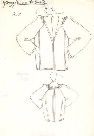 Drawing of Jacket with High Shawl Collar