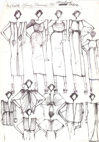 Multidrawing of Dresses and Tops for Spring/Summer 1980 Collection for Herschelle