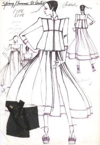 Drawing of Jacket and Dress for the Spring/Summer 1980 Couture Collection and the Craven Boutiq…