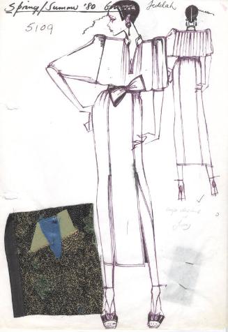Drawing of Dress for the Spring/Summer 1980 Couture Collection and the Craven Boutique Commissi…