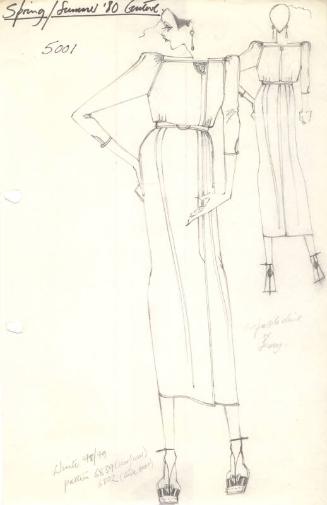 Drawing of Dress for Spring/Summer 1980 Couture Collection