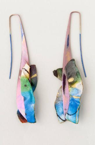Titanium and Silk Earrings by Ann Marie Shllito
