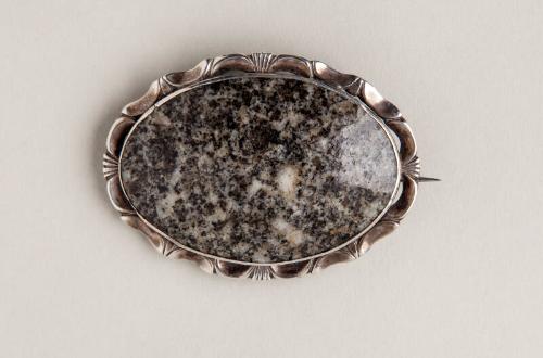 Granite and Silver Brooch or Pendant