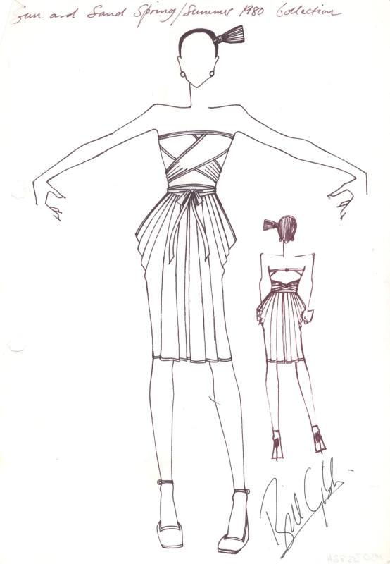 Drawing of Off The Shoulder Dress – Works – eMuseum