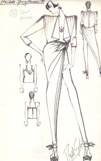 Drawing of Jacket, Vest and Trousers for Spring/Summer 1980 Collection for Hershelle