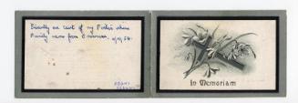 in memoriam card, joanna grant adams, 27th january 1894