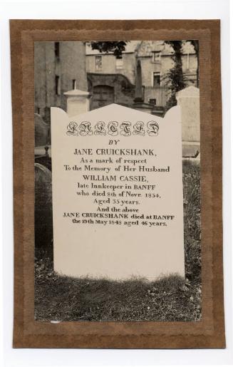 Marker Stone For William Cassie, 2 Photographs