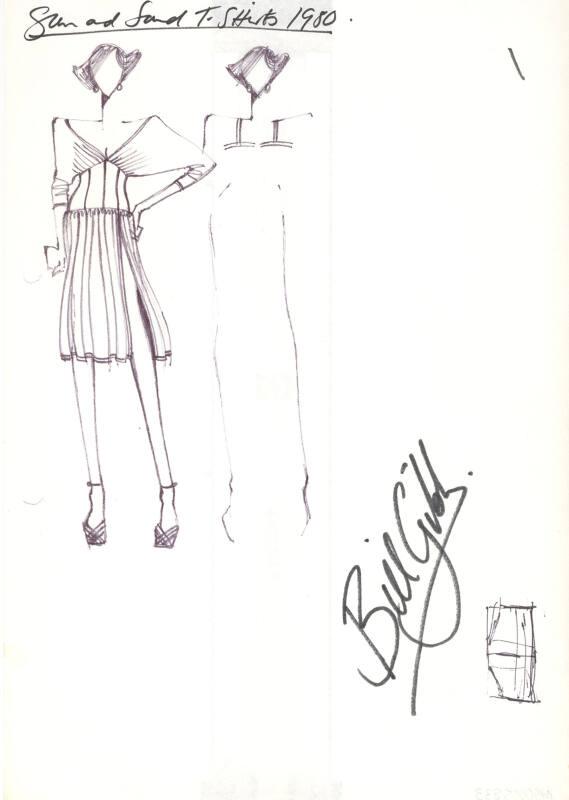 Drawing of Wide V-Neck Dress