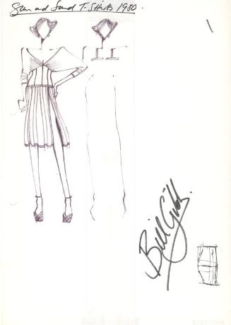 Drawing of Wide V-Neck Dress