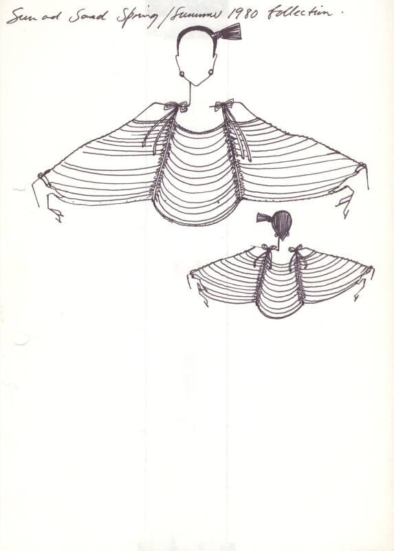 Drawing of Off the Shoulder Smock Top