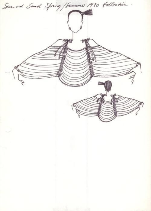 Drawing of Off the Shoulder Smock Top