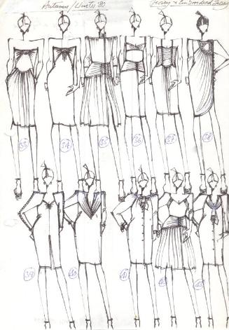 Drawing of Jersey Knee-Length Dress for Autumn/Winter 1980 Collection
