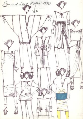 Multidrawing of Tops, Skirts, Trousers and Dresses for the Spring/Summer 1980 Sun and Sand Coll…