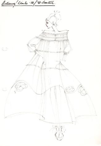 Drawing of Dress for Autumn/Winter 1980 Couture Collection
