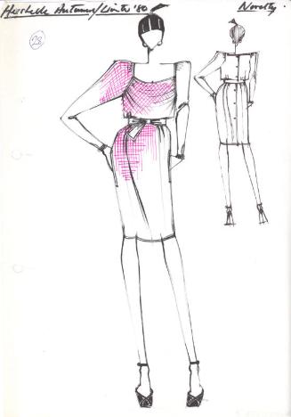 Drawing of Knee-Length Dress for Hershelle