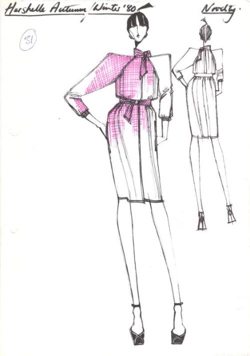 Drawing of Knee-Length Jacket or Dress for Hershelle