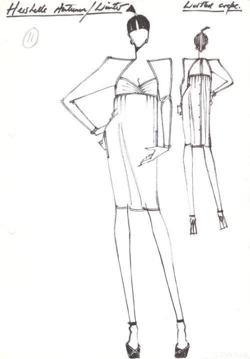 Drawing of Knee-Length Dress for Hershelle