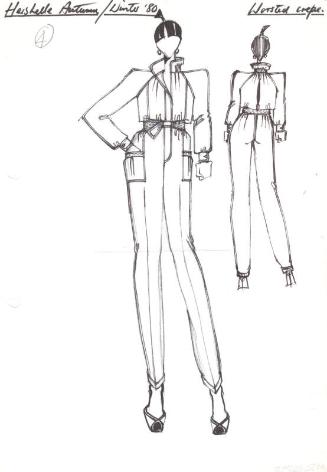 Drawing of All-In-One Jump-Suit for Autumn/Winter 1980 Collection