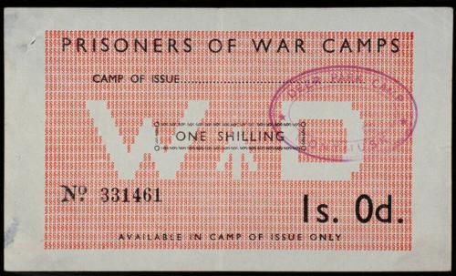 World War II P.O.W.Coupon: Value One Shilling