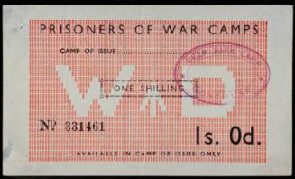 World War II P.O.W.Coupon: Value One Shilling