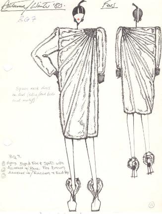 Drawing of Fur Coat for Autumn/Winter 1980 Collection