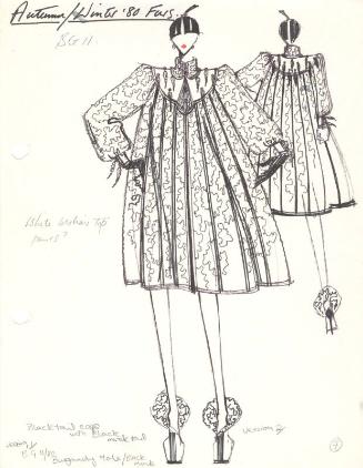 Drawing of Fur Coat for Autumn/Winter 1980 Collection