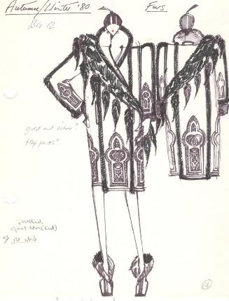 Drawing of Fur Coat for Autumn/Winter 1980 Collection