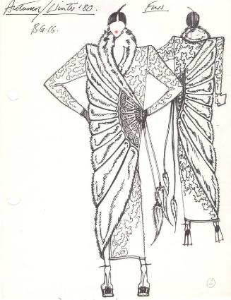 Drawing of Fur Coat for Autumn/Winter 1980 Collection