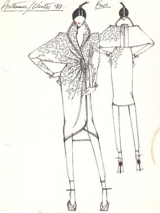 Drawing of Fur Coat for Autumn/Winter 1980 Collection