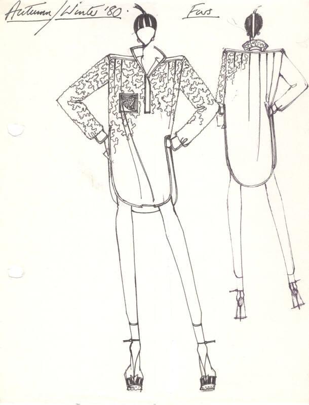 Drawing of Fur Blouse for Autumn/Winter 1980 Collection