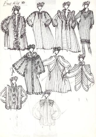 Drawing of Fur Coat for Autumn/Winter 1980 Collection