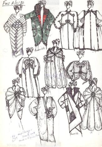 Drawing of Fur Coat for Autumn/Winter 1980 Collection