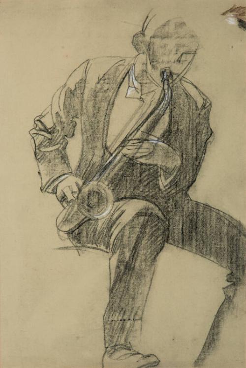 Study for 'The Breakdown' - Saxophone Player, by John Bulloch Souter