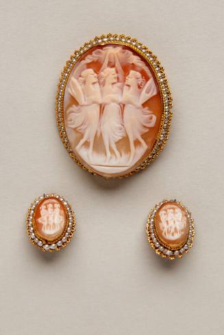 Cameo Brooch or Pendant and Earrings