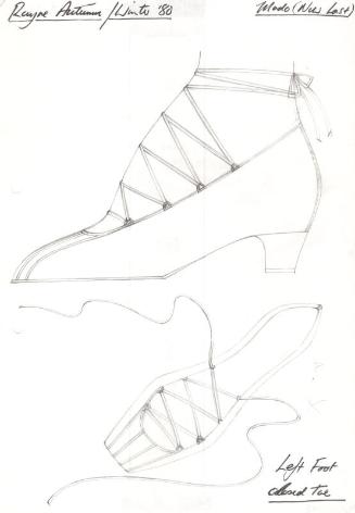 Drawing of Shoe with Ankle Ties