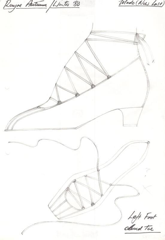 Drawing of Open-Toe Sandal with Ankle Strap