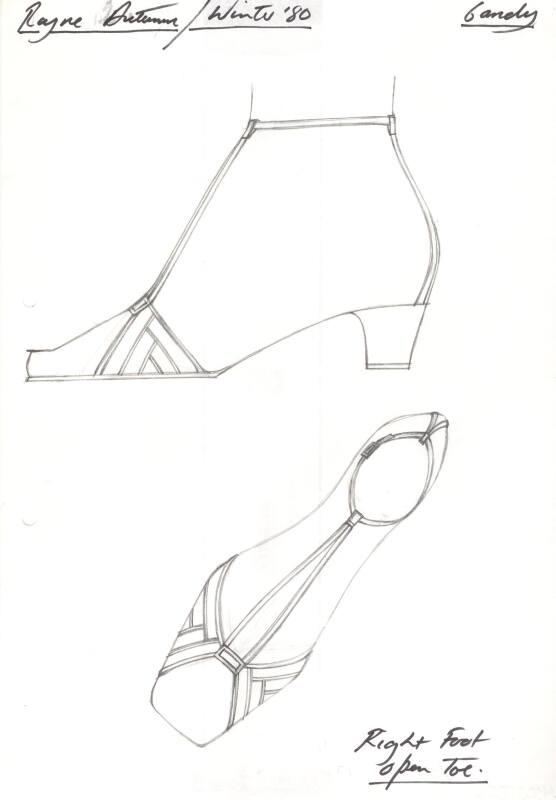 Drawing of Open-Toe Sandal with Ankle Strap